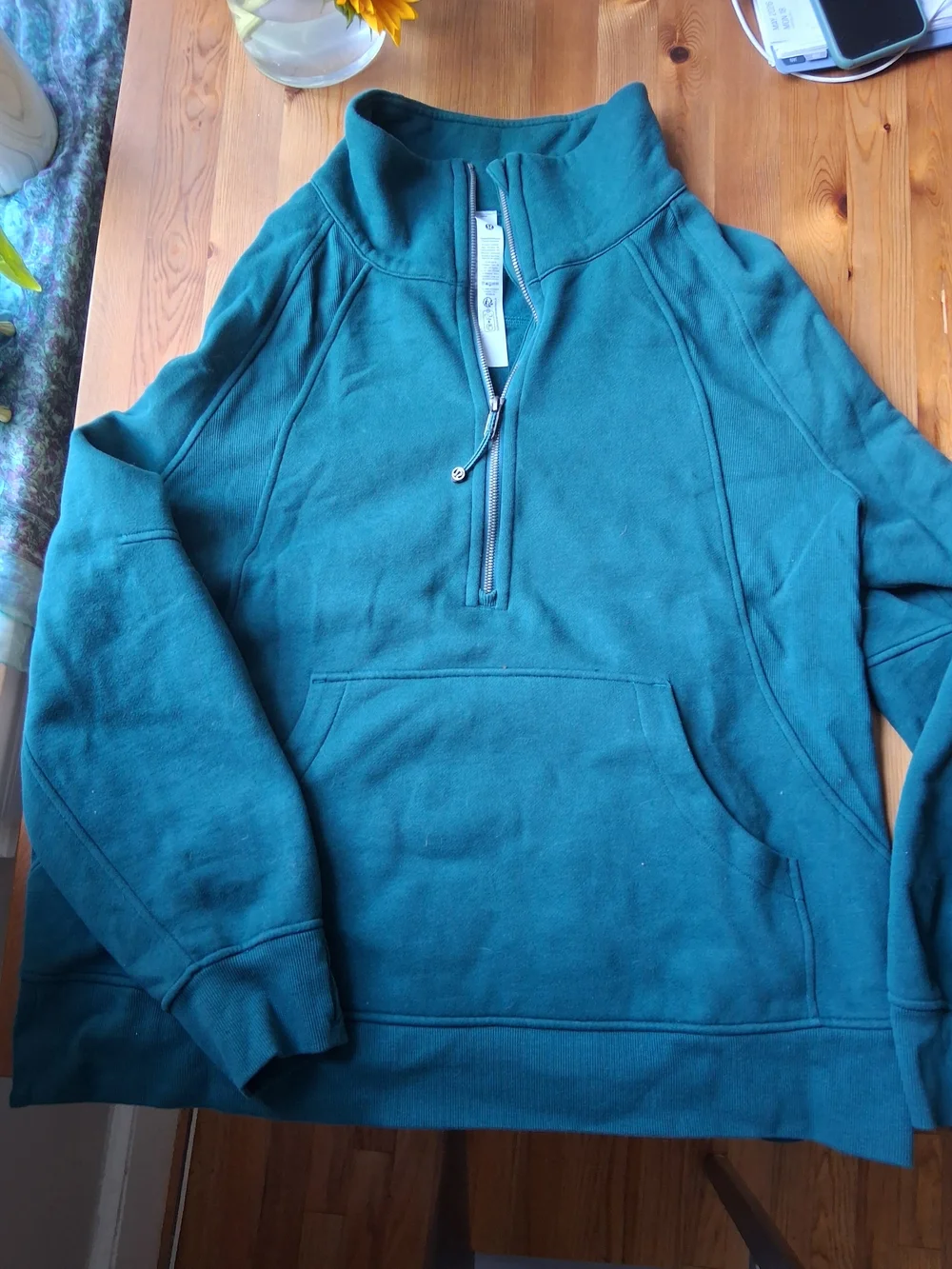 lululemon Scuba Oversized Forest Green Half-Zip Pullover Sweatshirt, XL/XXL - Picture 1 of 7